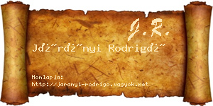 Járányi Rodrigó névjegykártya